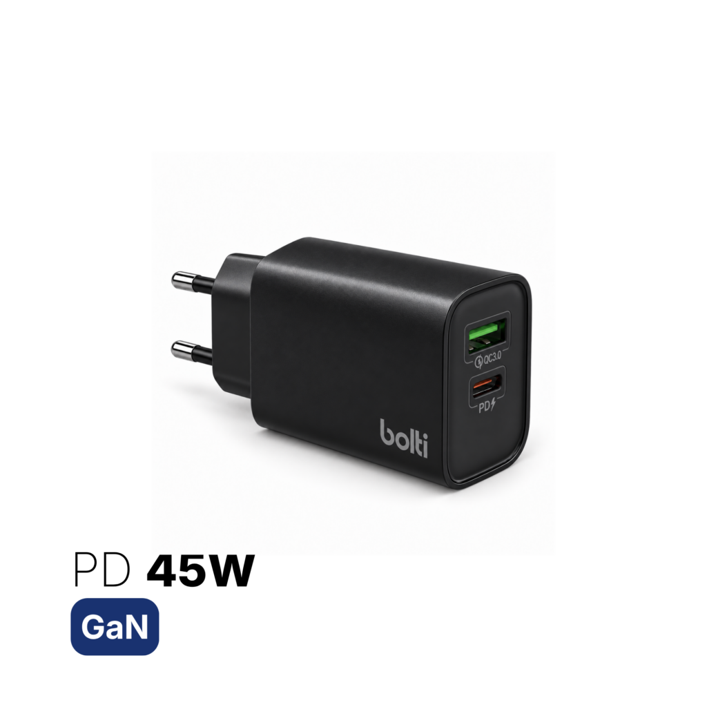 Cargador USB-C + USB-A 45 W GaN